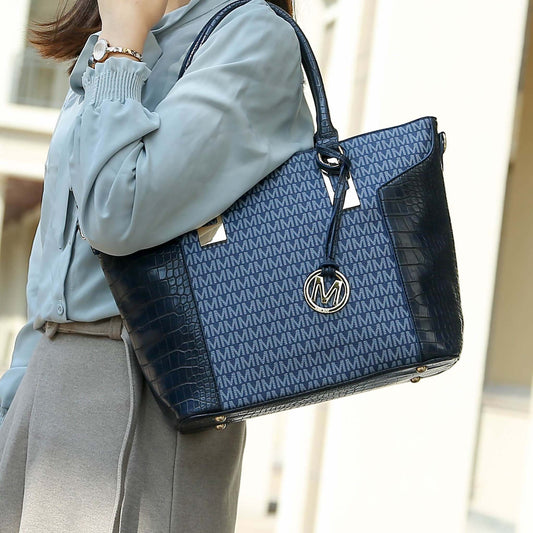 MKF Collection by Mia K. - Shonda Signature Tote Bag and Set