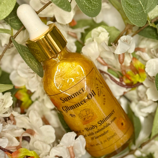 π Summer Glimmer Oil β Lightweight shimmer with a warm summer glow