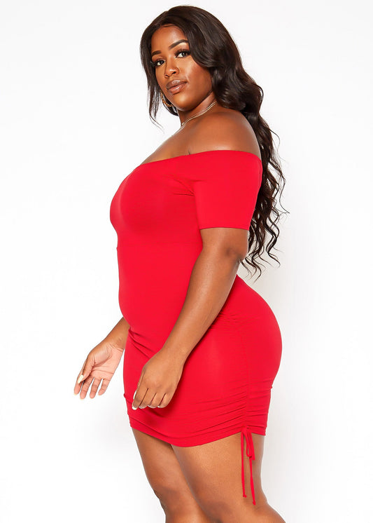 “I See You Looking” Off Shoulder Dress