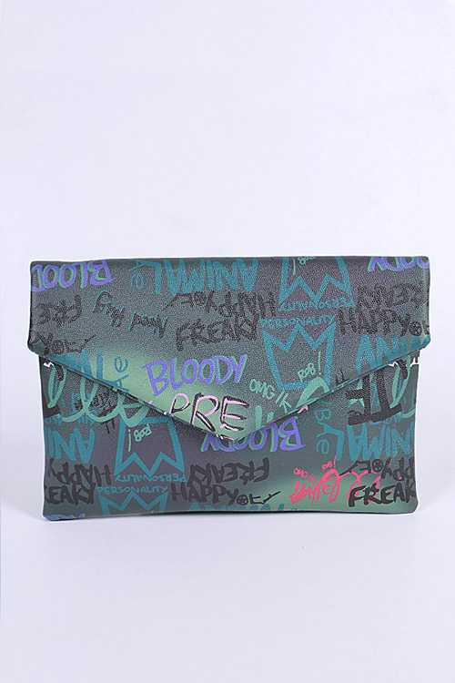 “Word Up” Envelope Clutch Bag