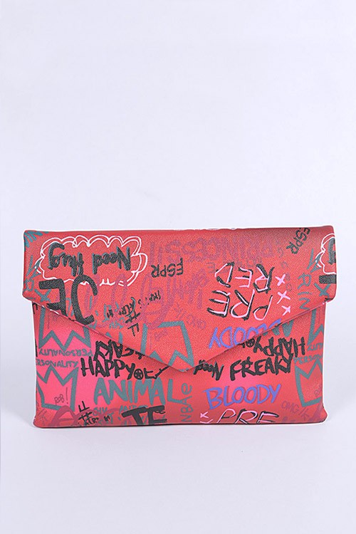 “Word Up” Envelope Clutch Bag