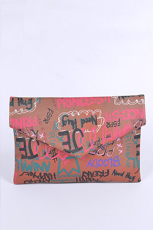 “Word Up” Envelope Clutch Bag