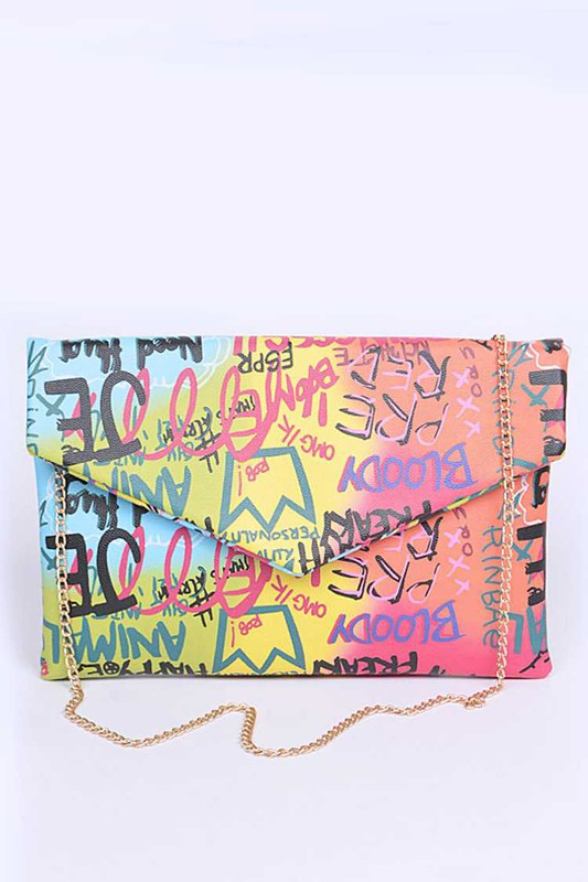 “Word Up” Envelope Clutch Bag