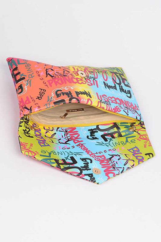 “Word Up” Envelope Clutch Bag