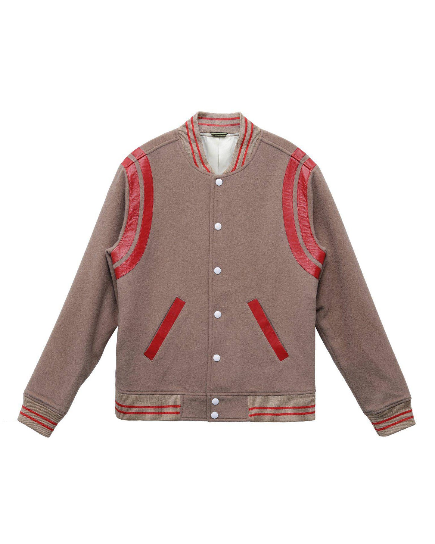 Konus Men's Wool Blend Varsity Jacket in Camel
