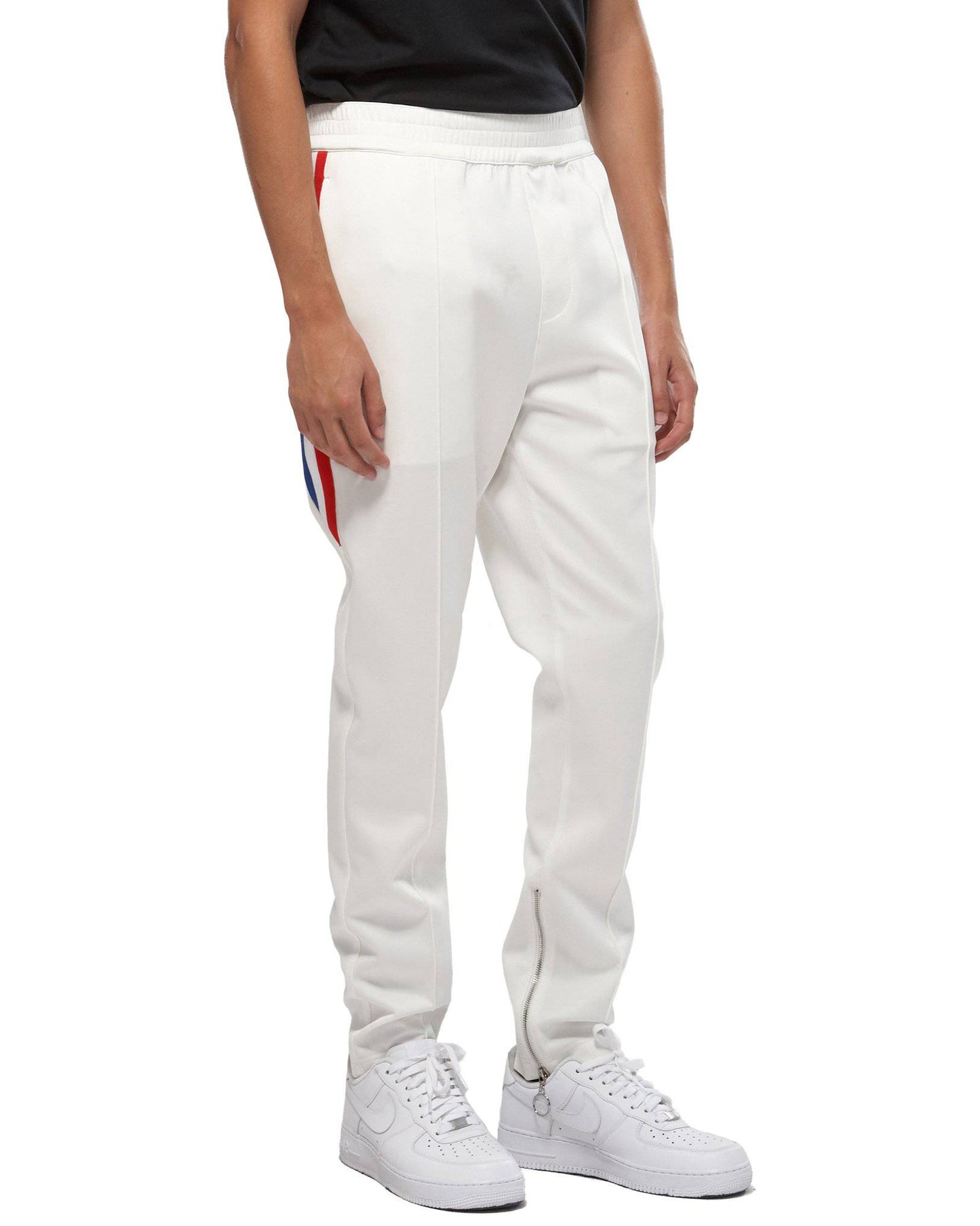 Konus Men's Track Pants With Knit Tape detail in White