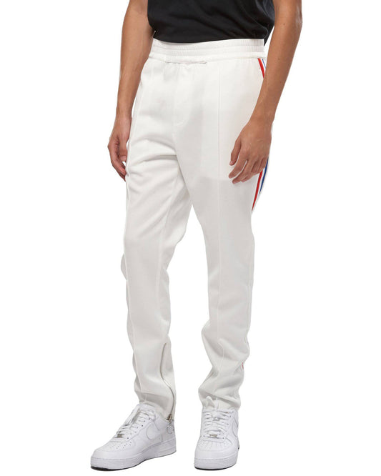 Konus Men's Track Pants With Knit Tape detail in White