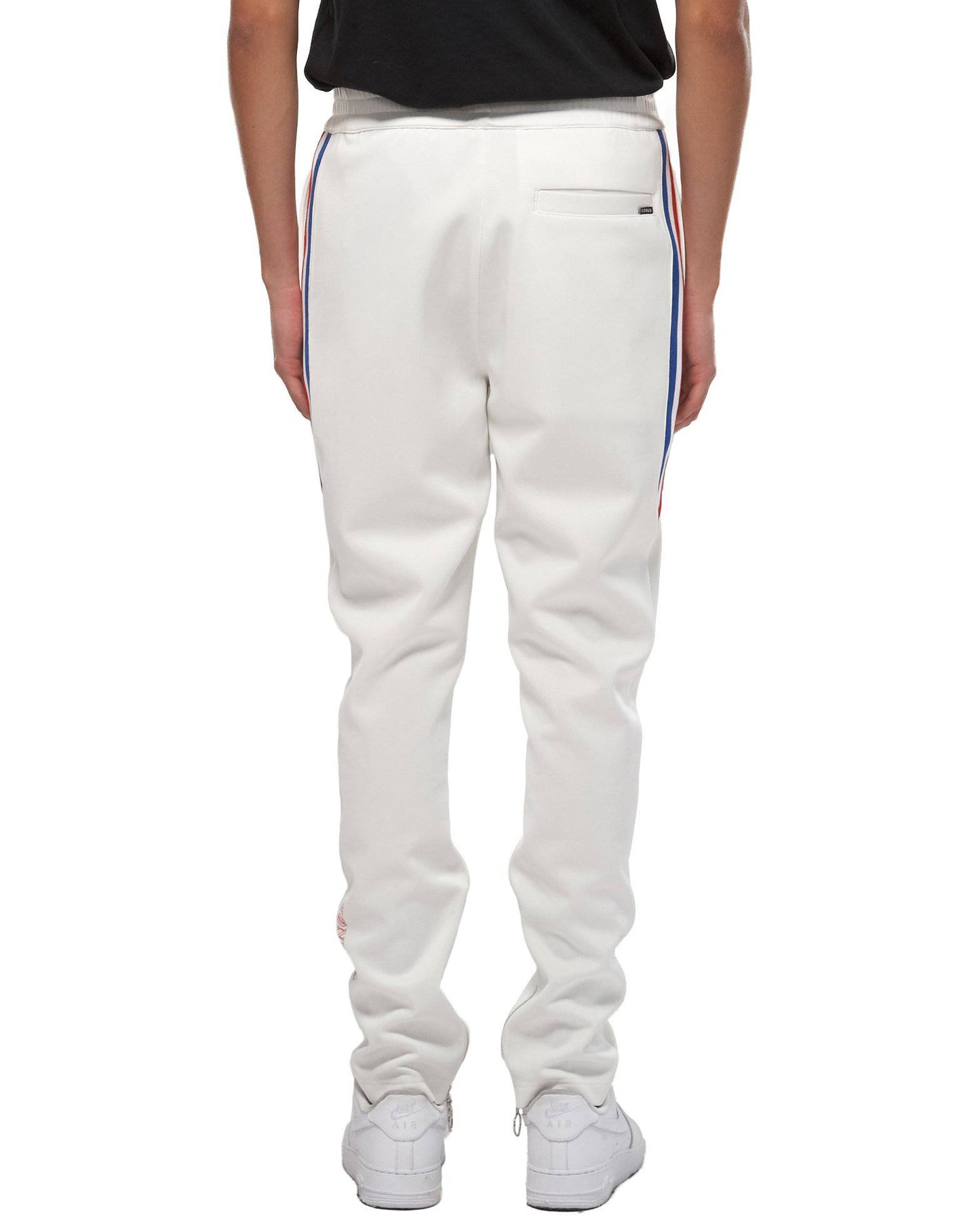 Konus Men's Track Pants With Knit Tape detail in White