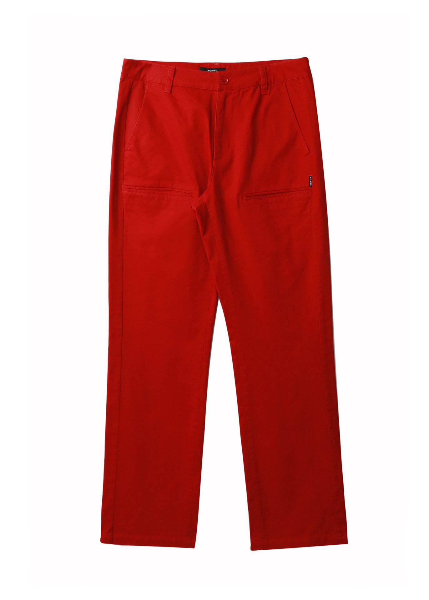 Konus Men's Baggy Chino Pants in Red