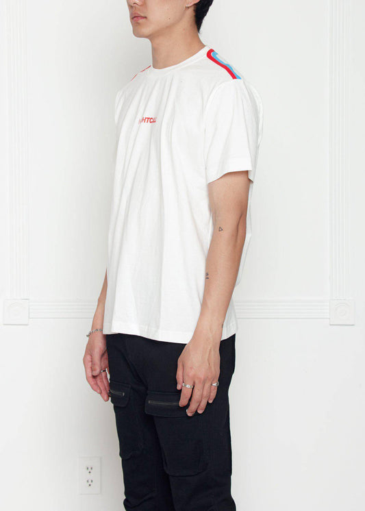 Shoulder Tape Nightcall Tee in White