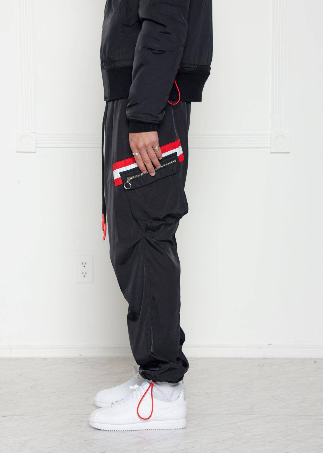 Konus Men's Reflective Tape Utility Cargo Pants in Black