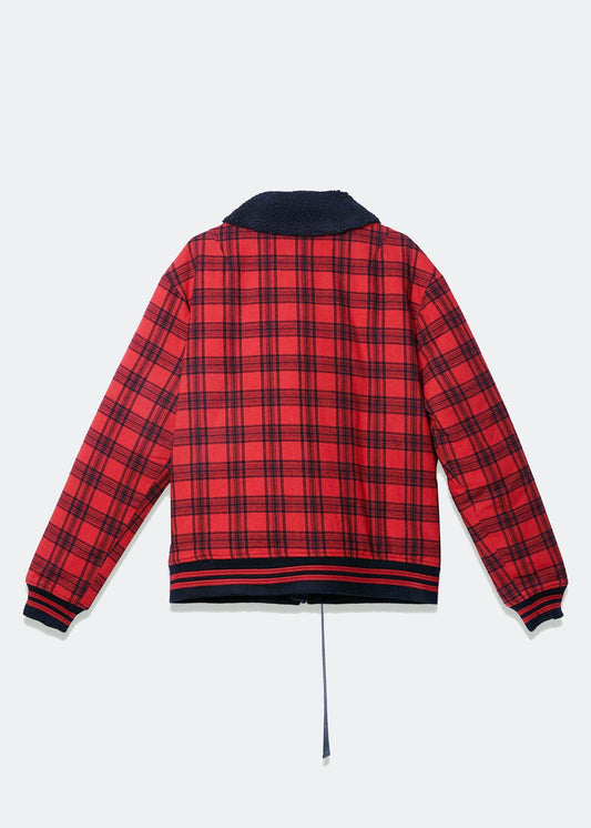 Konus Men's Sherpa Collar MA2 Jacket in Red