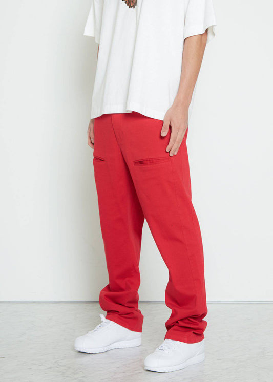 Konus Men's Baggy Chino Pants in Red