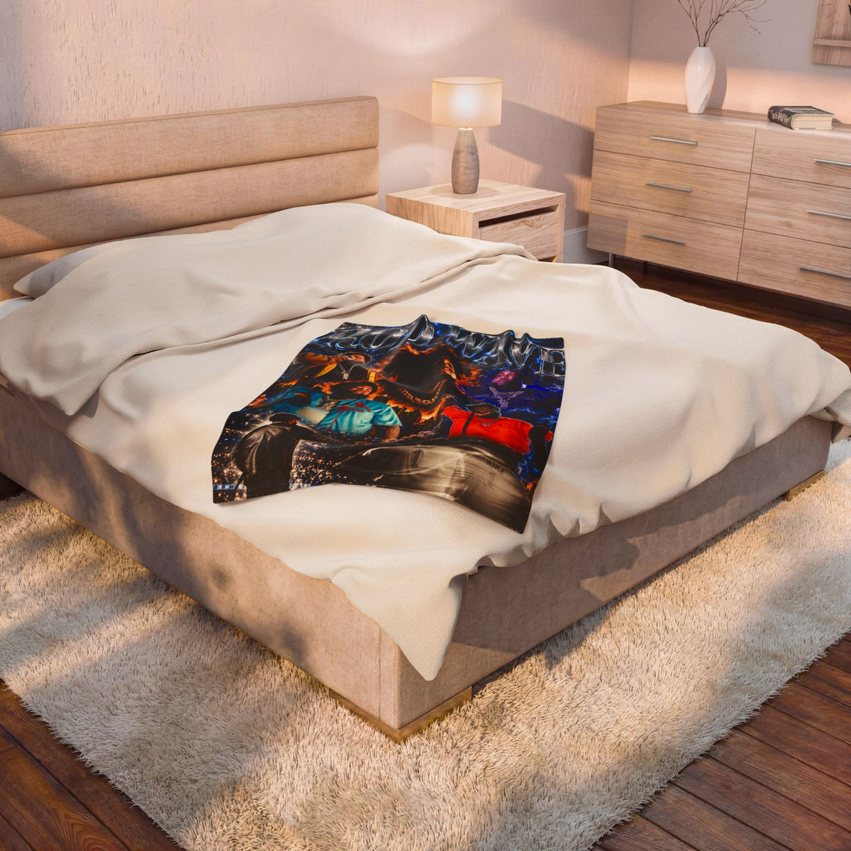 “Rod Wave” Blue Velveteen Plush Blanket