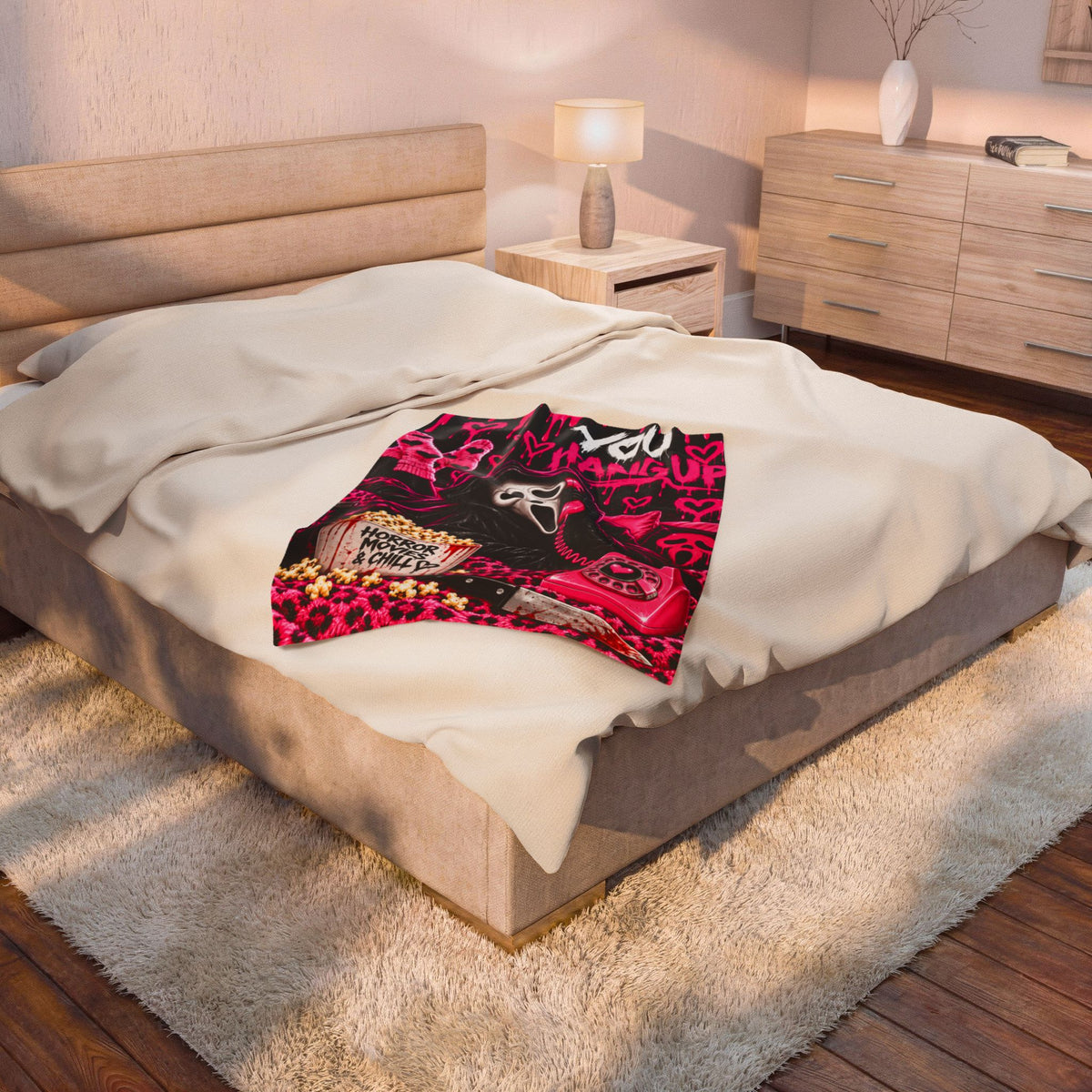 You Hang Up Horror Movie & Chill Velveteen Plush Blanket