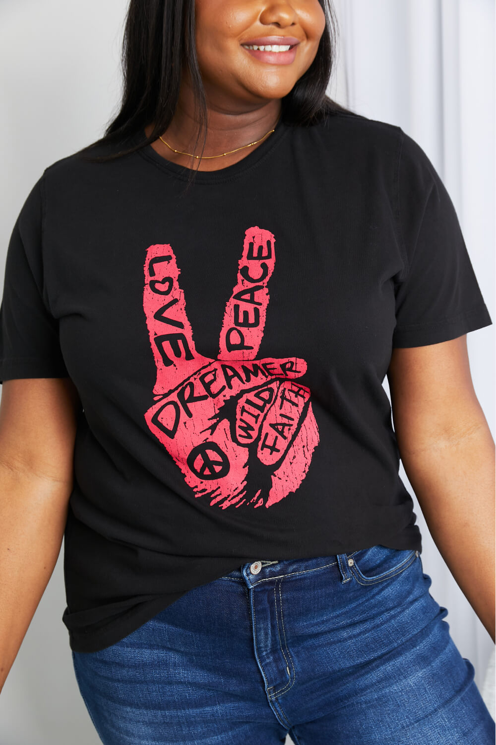 “Peace, Love, Dreamer” Graphic Tunic T-Shirt