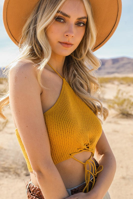“My Tribe” Halter Knit Bralette