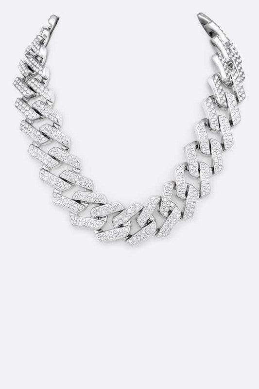 Crystal Chunky Chain Iconic Necklace