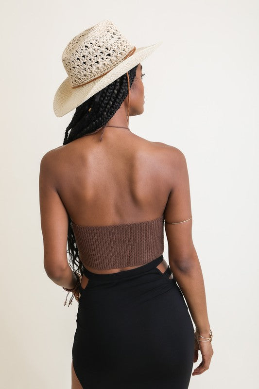 “My Tribe” Halter Knit Bralette