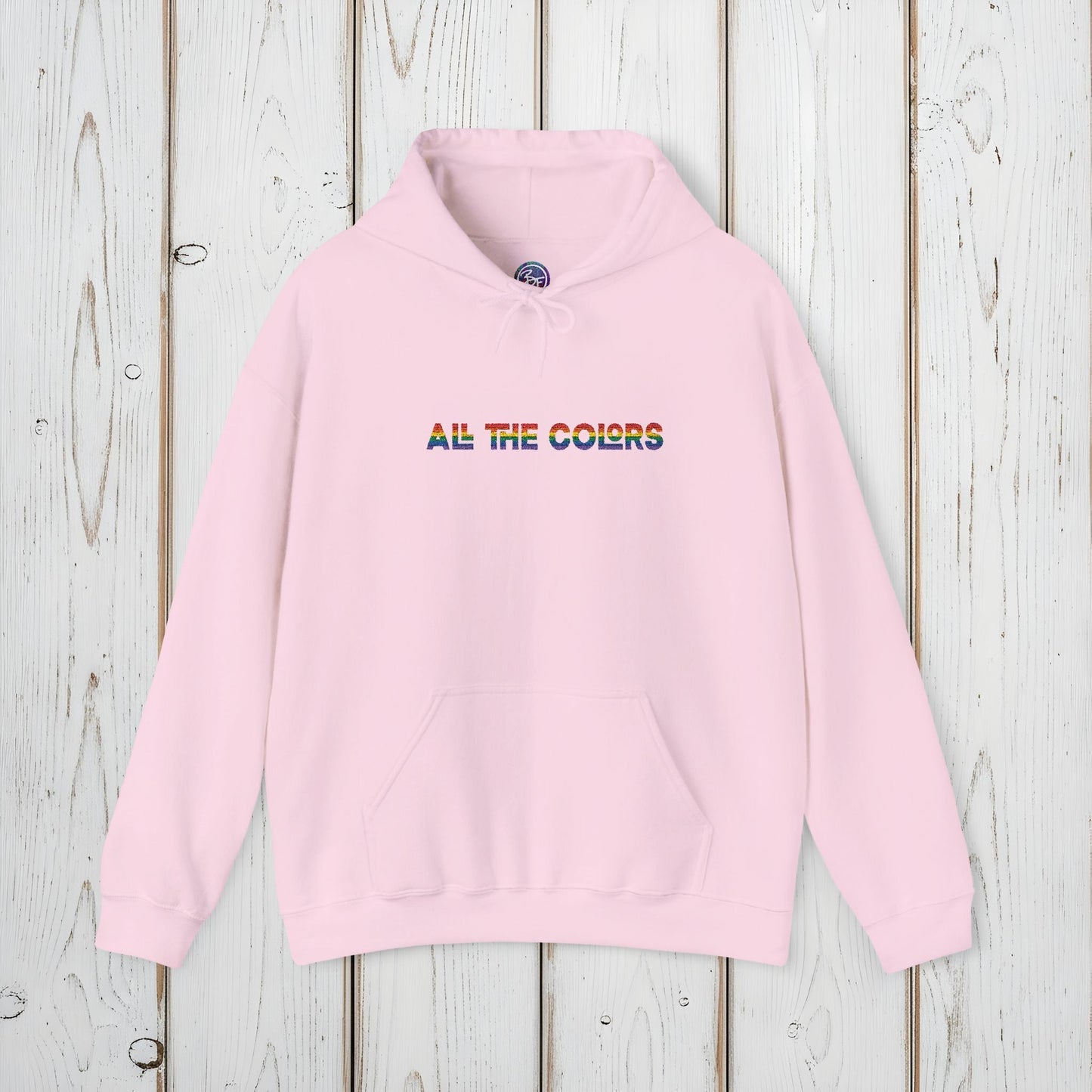 "All the Colors" Rainbow Embroidered Unisex Heavy Blend™ Hooded Sweatshirt