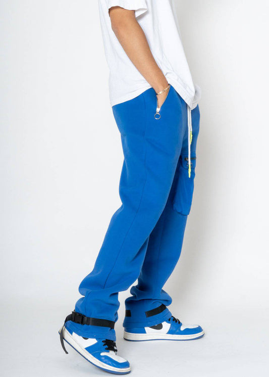 Konus Men's Bellow Pocket Sweatpants in Blue