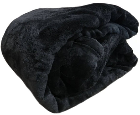 Black Throw Flannel Blanket