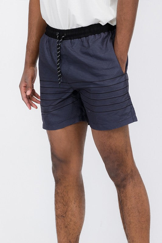 Blue Stripes Swim Shorts