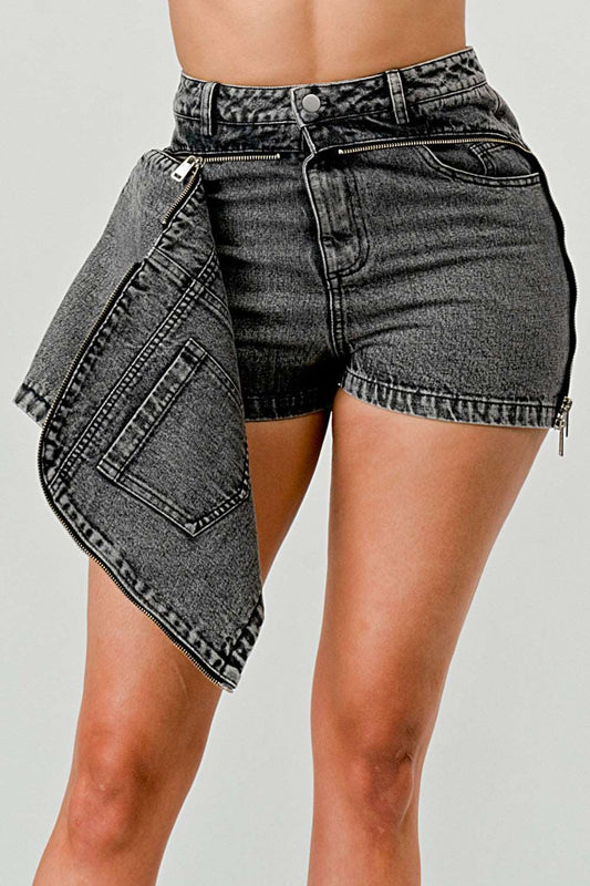 UNIQUE ZIP UP SKIRT AND SHORT