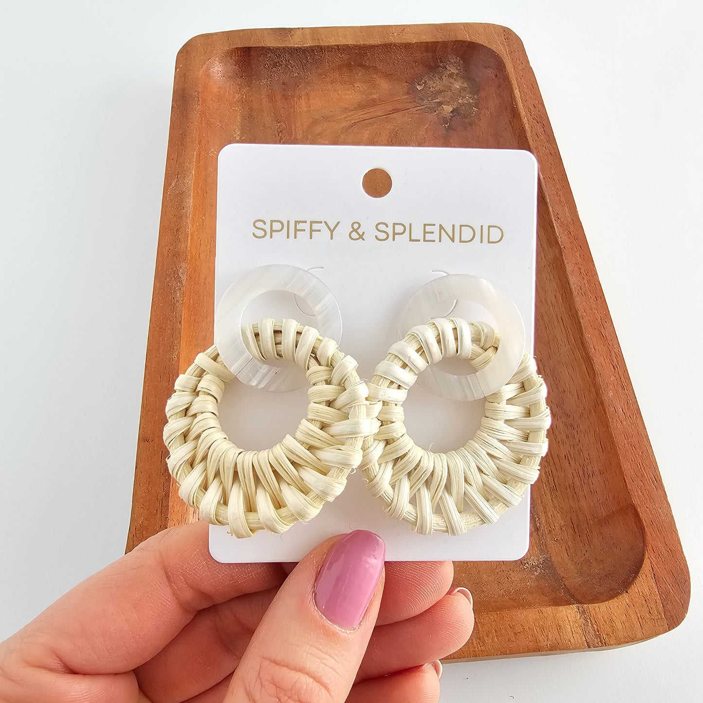 Calypso Earrings - Light Rattan