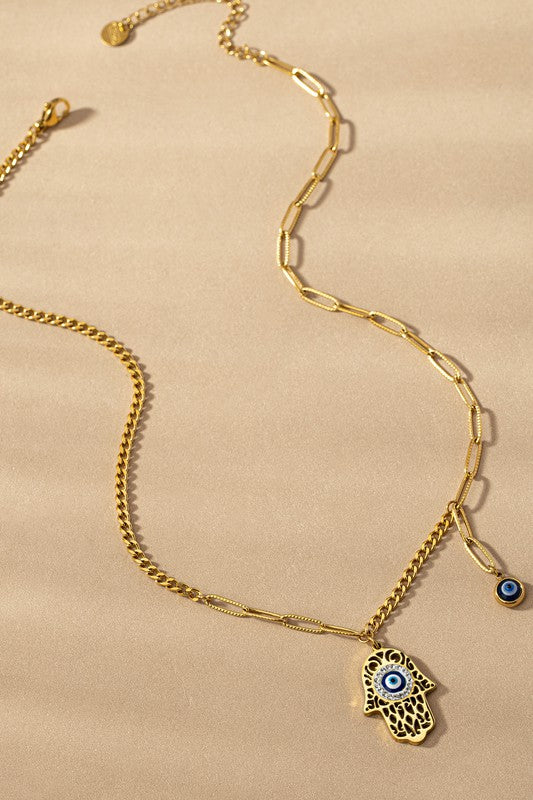 Hamsa Evil Eye Necklace