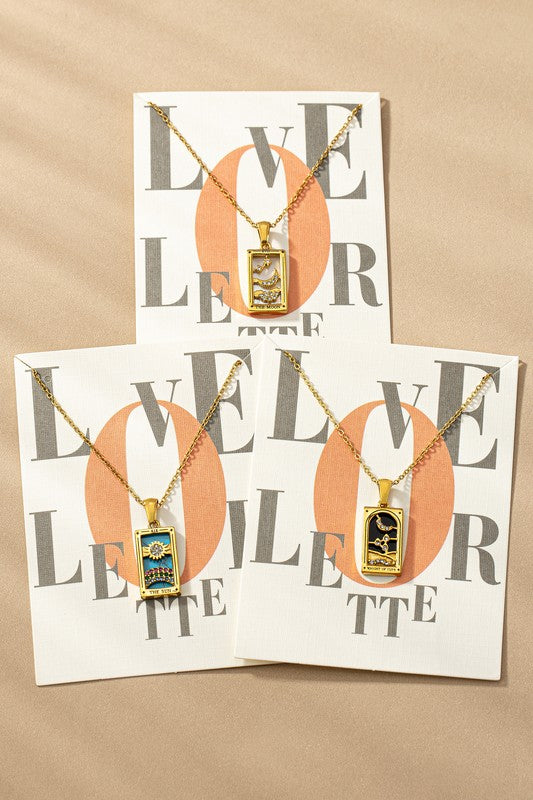 Tarrot Card Natural Stone Necklace