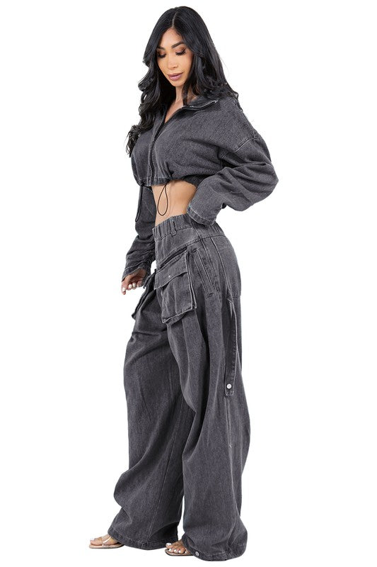 “A Rebel” Two Piece Denim Set