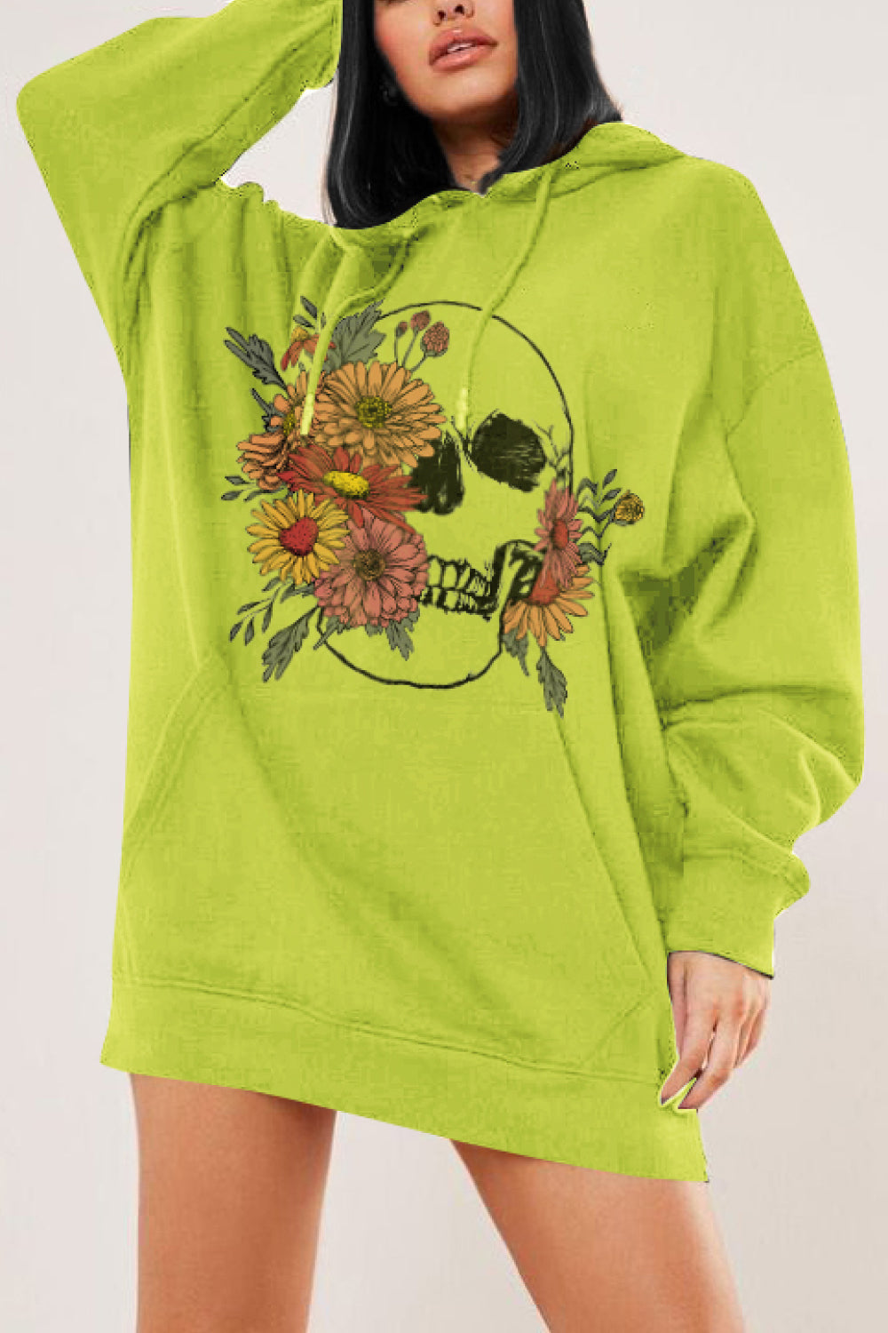 “Floral Skull” Graphic Hoodie