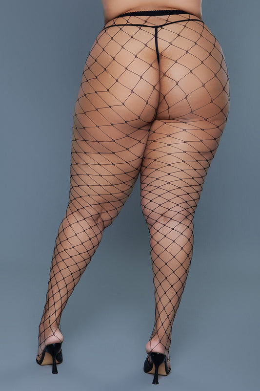 “Can't Back Down” Fishnets - Black