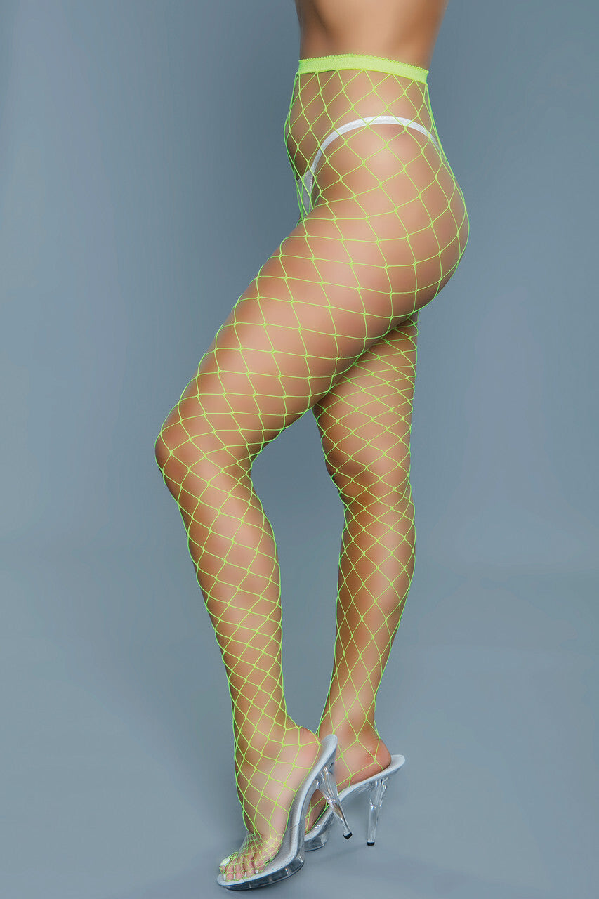 “Can't Back Down” Fishnets - Neon Green