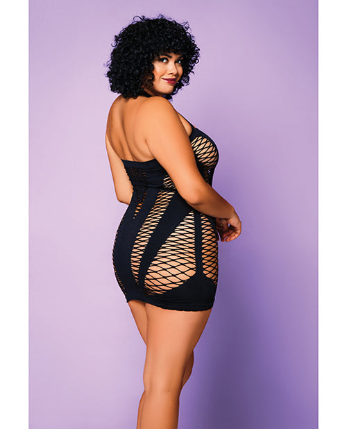 “Heart of Chaos” Seamless Chemise w/Halter Strap Black QN