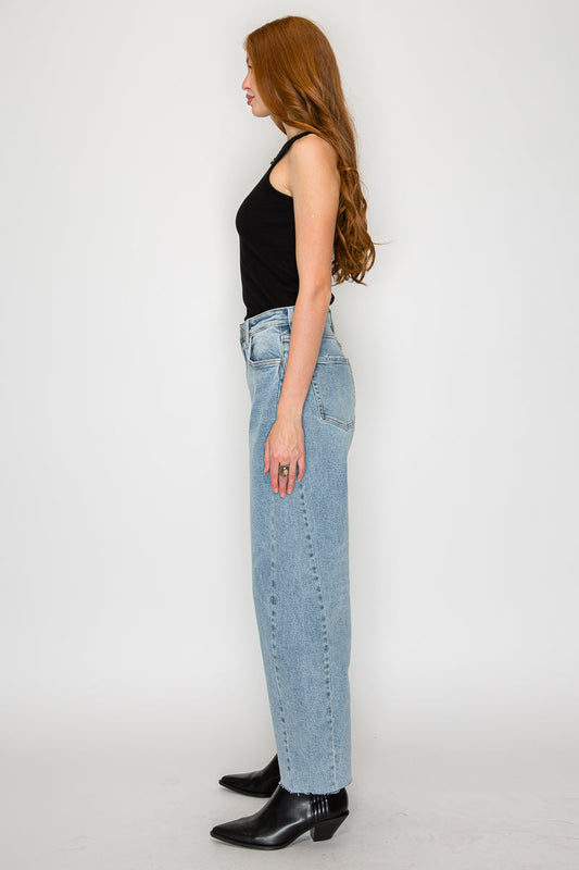 Harlow High Waisted Barrel Jeans Blue