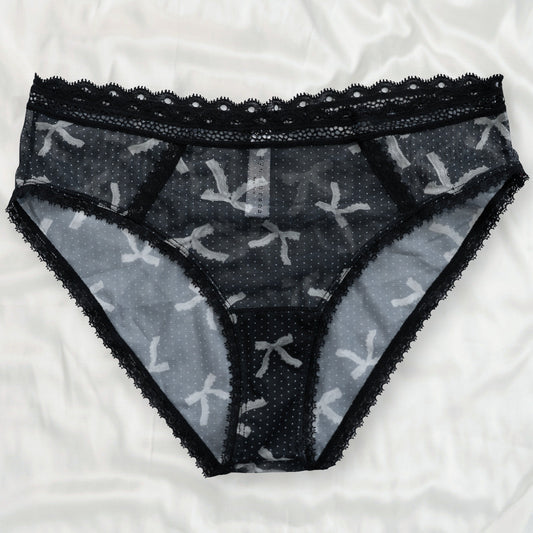 Black Coquette Bows Mesh Bikini