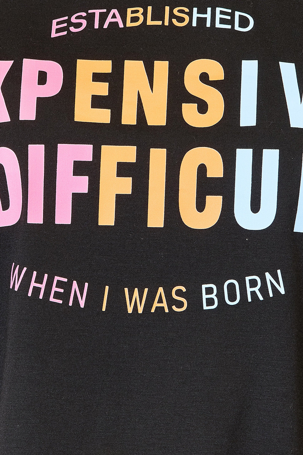 “Expensive & Difficult” Graphic Cuffed Sleeve T-Shirt