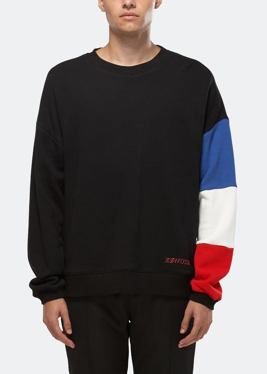 Konus Men's Color Blocked Sweatshirt in Black