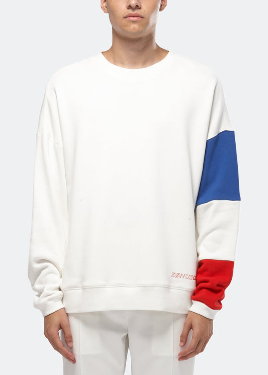 Konus Men's Color Blocked Sweatshirt in White