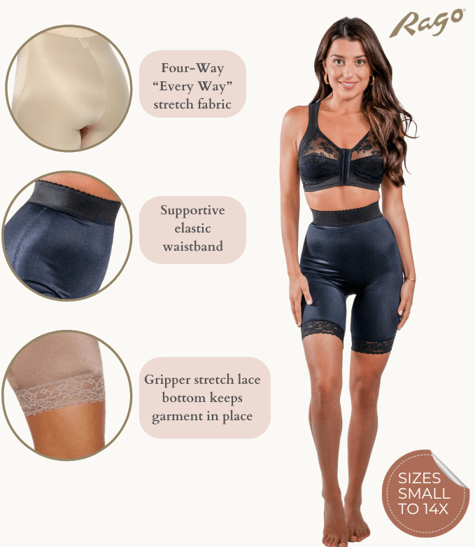 High Waist Light Shaping Bike Short | Satin 4-Way Stretch with Built-In Panty