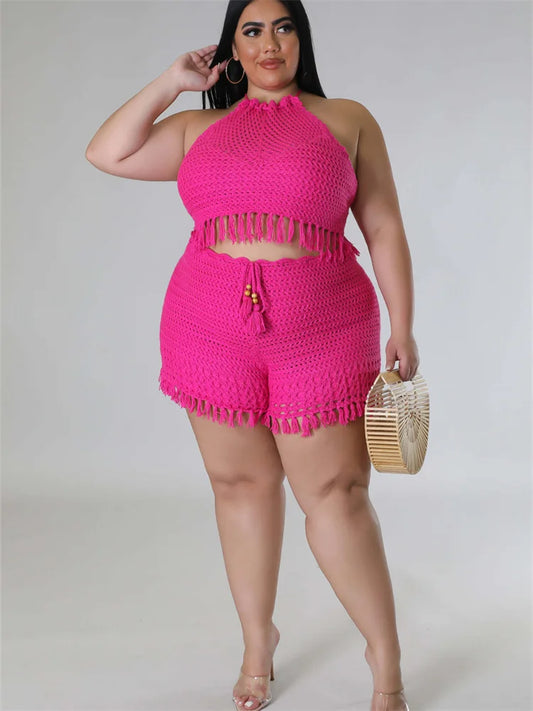 “Vacation Time” Crop Top and Shorts Set