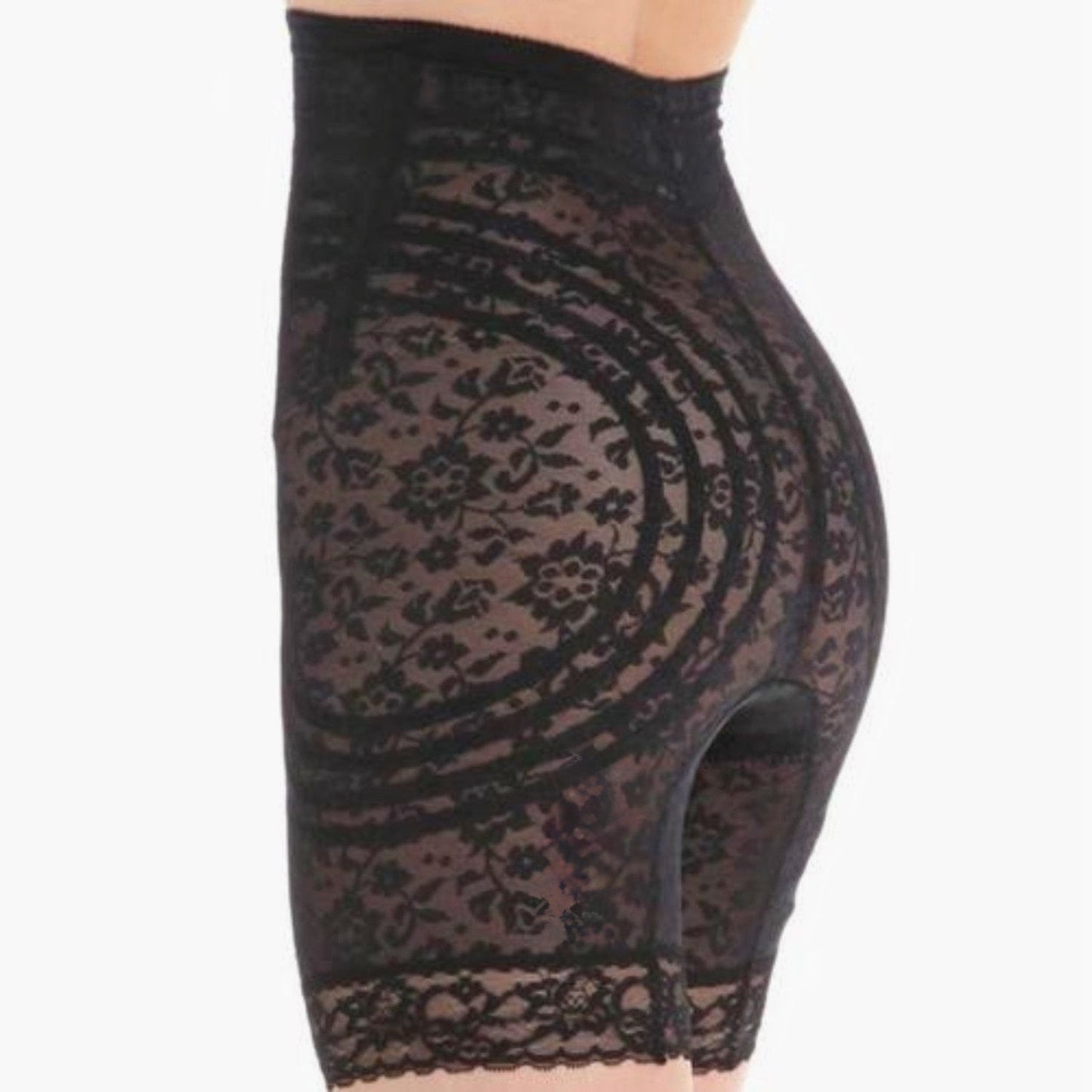No Roll High Waist Lace Thigh Slimmer with Extra Firm Support