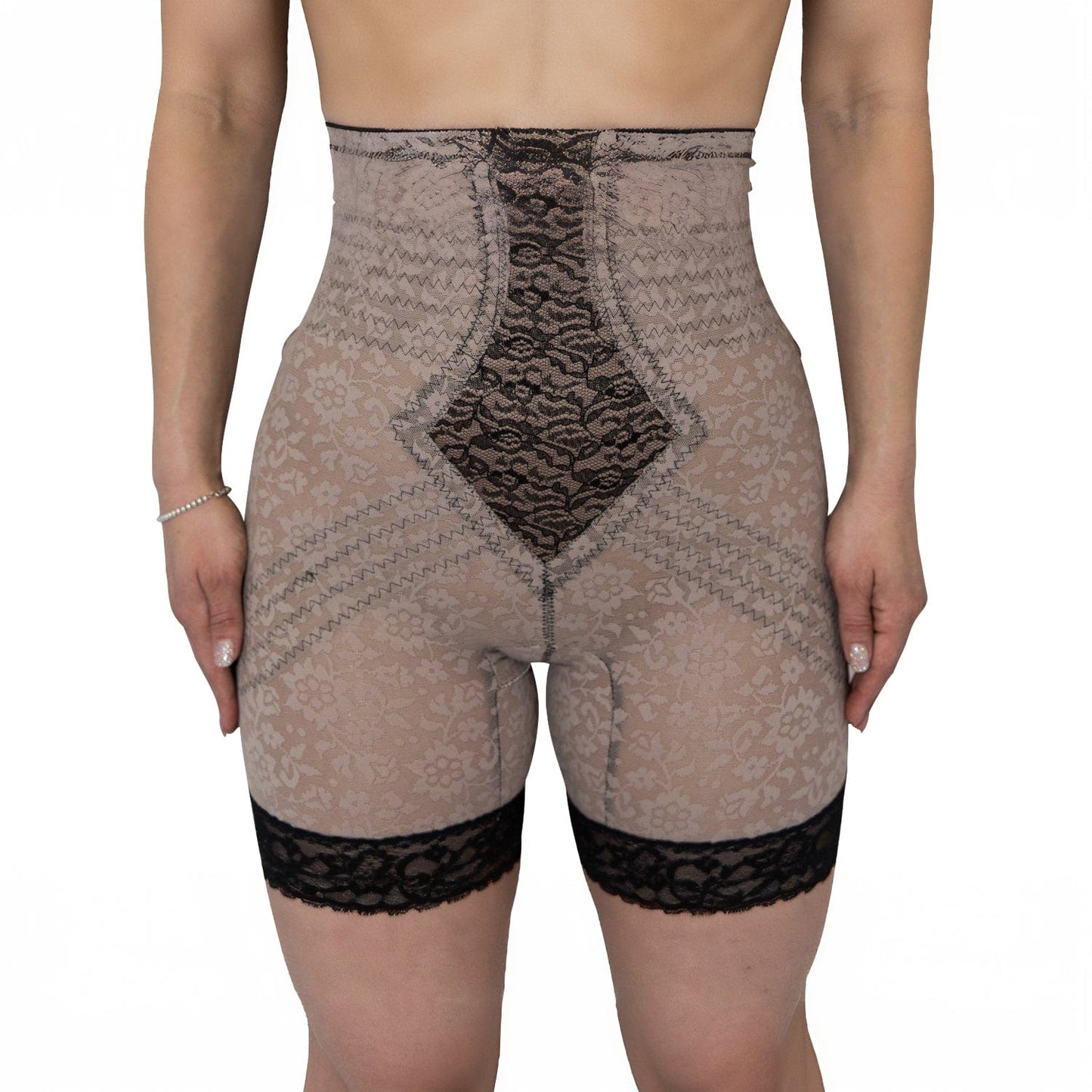 No Roll High Waist Lace Thigh Slimmer with Extra Firm Support