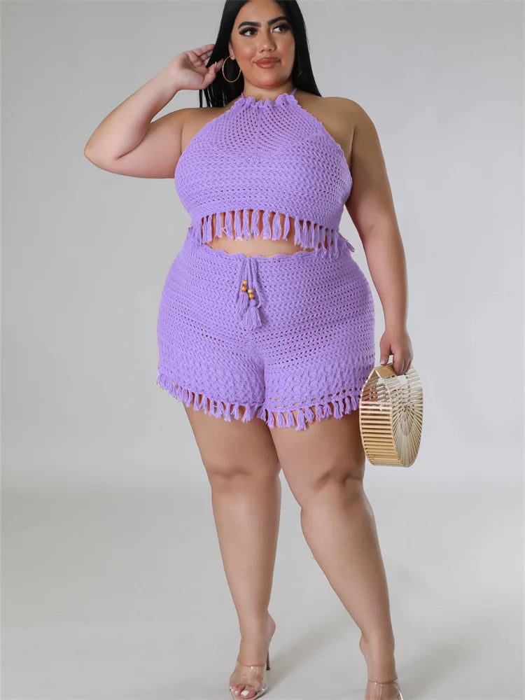 “Vacation Time” Crop Top and Shorts Set