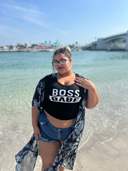 “Boss Babe” Graphic Crop Top