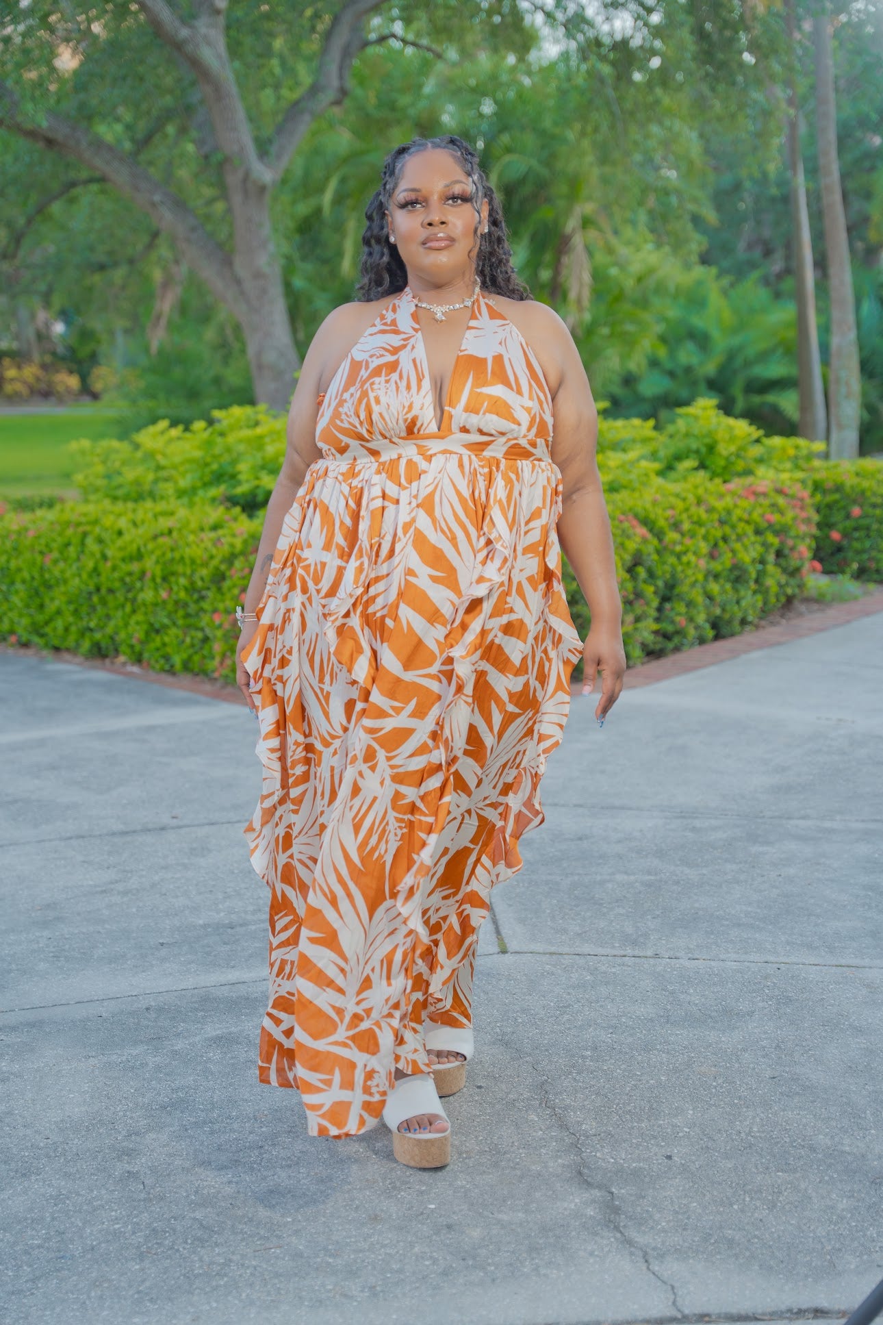 “Show Me Around” Cognac Maxi Dress