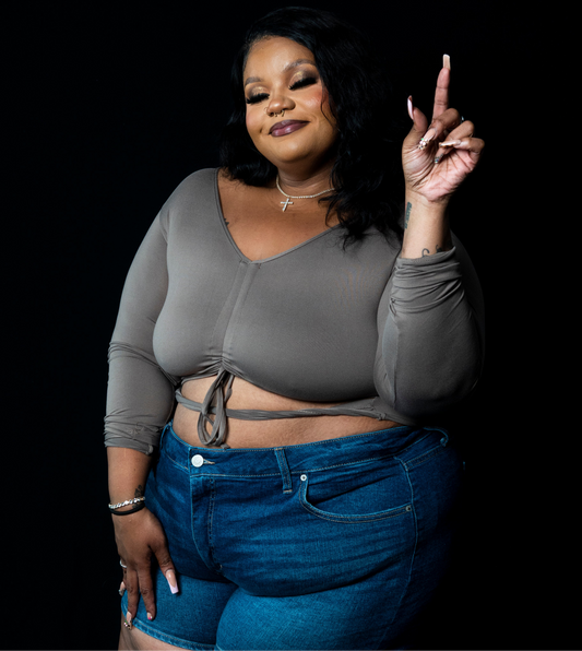 “Moxie” Taupe Crop Top