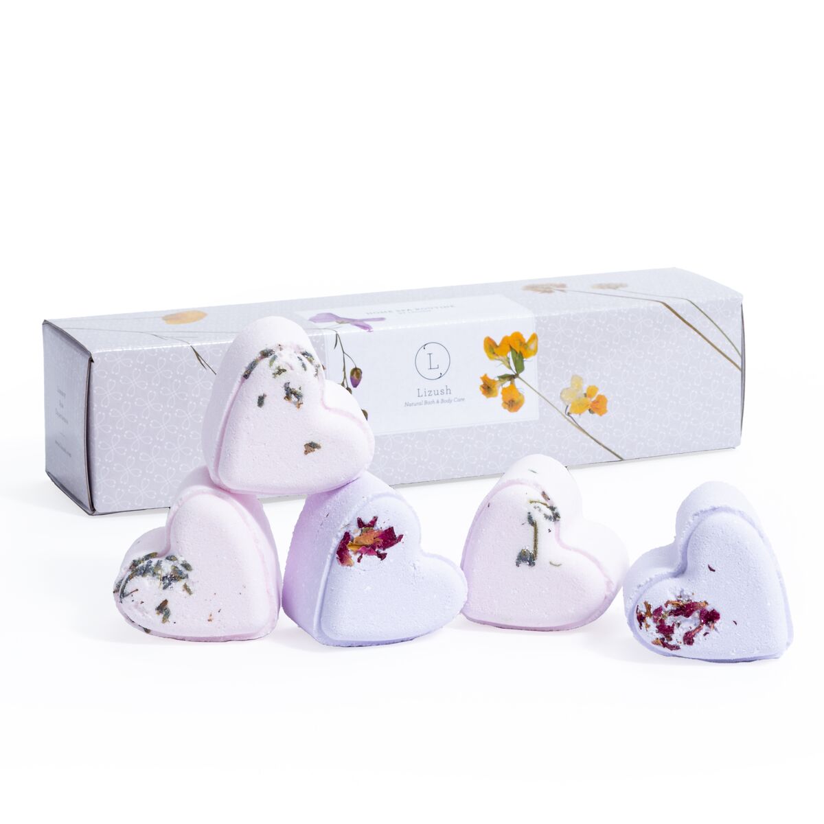 Set of 5 Heart Shaped Shower Steamers Package - in a Gift Box - Can be personalized